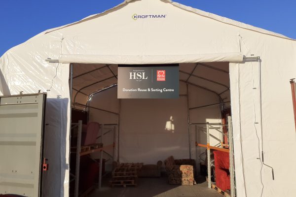 Supporting a Great Cause with HSL Chairs - temporary outdoor structure storing furniture