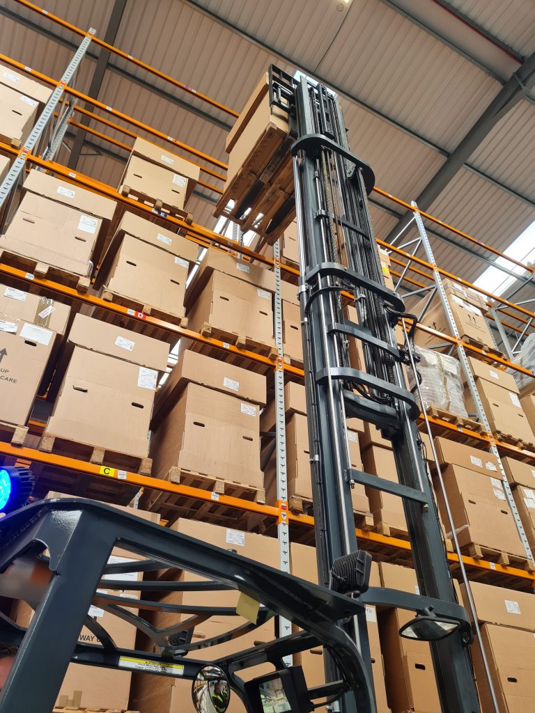 HSL Chairs - view up an extended high reach forklift