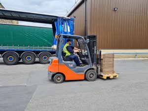 Sheard Packaging - forklift carrying packing in yard