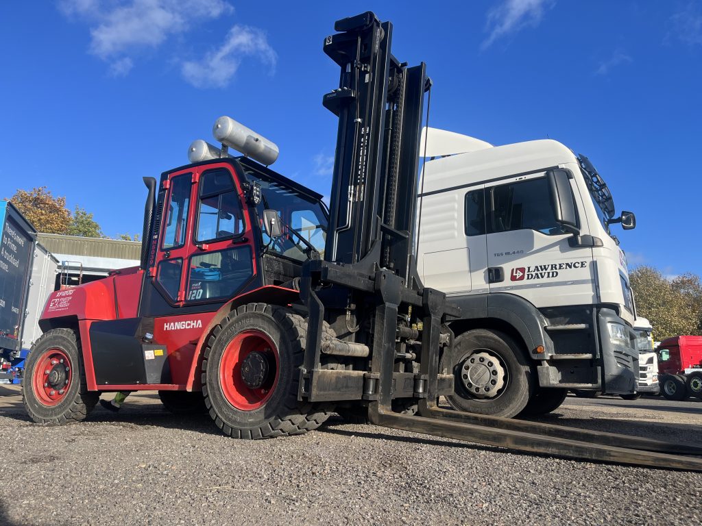 Dawsongroup material handling's forklifts with a Lawrence David tractor unit