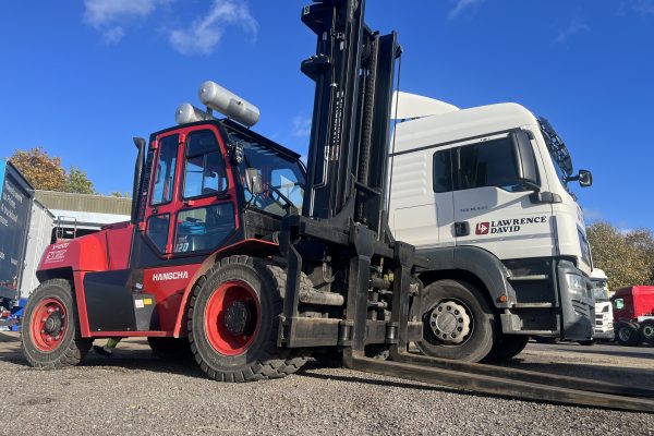 Dawsongroup material handling's forklifts with a Lawrence David tractor unit